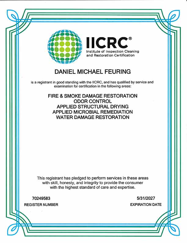Dan Feuring IICRC License